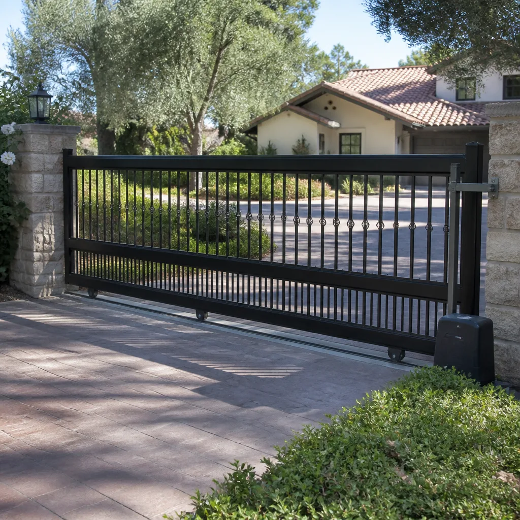 Sliding driveway gates